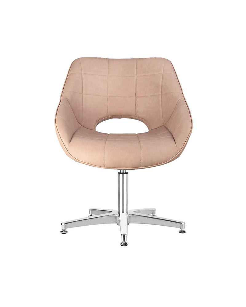 Rosie Blush - Pink waiting chair - Chrome cross base